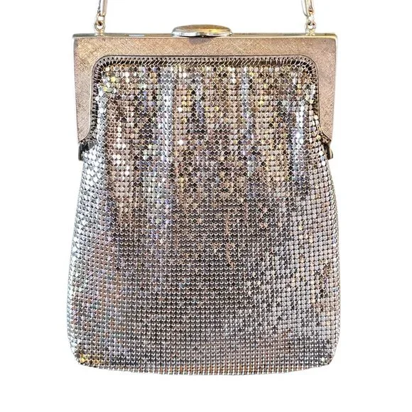 Vintage Oroton Germany Silver Purse Mesh‎ Evening Bag Metallic Mod MCM Cocktail - Picture 4 of 13